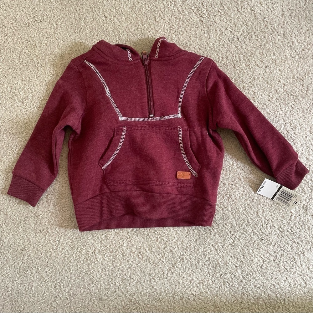 NWT! Seven for all Mankind maroon half zip hoodie sweatshirt